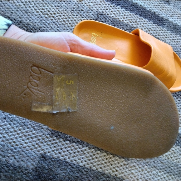Beek Women's Sandals Albatross orange Leather Platform slides Sz 5 - Picture 6 of 9